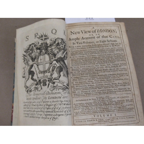 358 - One volume ' New View of London ' by Edward Hatton, First Edition 1708, rebound