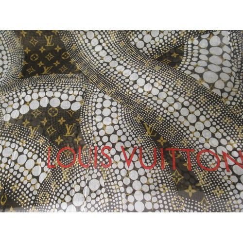 36 - Louis Vuitton, Paris, Yayoi Kusama frayed cotton scarf, complete with original dust bag and label