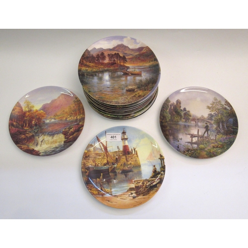 401 - Set of twelve Wedgwood Danbury Mint wall plates from Gone Fishing collection