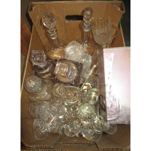 422 - Four various glass decanters, and other glassware