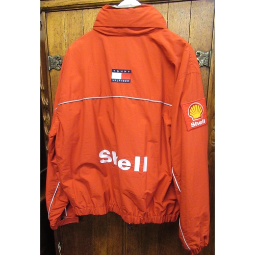 45 - Tommy Hilfiger Italian made Ferrari  jacket, size large with various sponsors badges