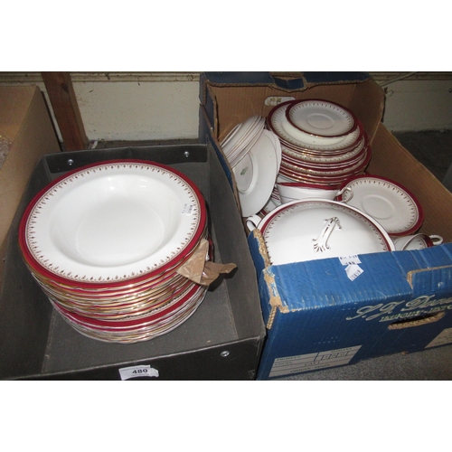 Aynsley part dinner service, with red and gilt borders