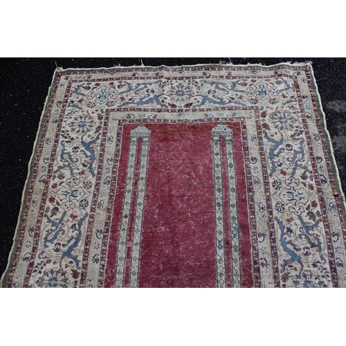 5 - Antique Turkish prayer rug (worn), 184 x 122cm