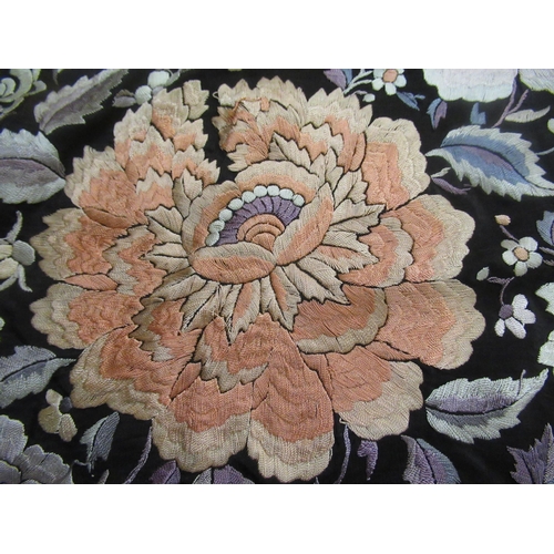 59 - Early 20th Century large Chinese silk embroidered shawl