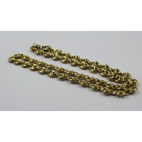 729 - 9ct Gold Mariner link necklace, 17.3g