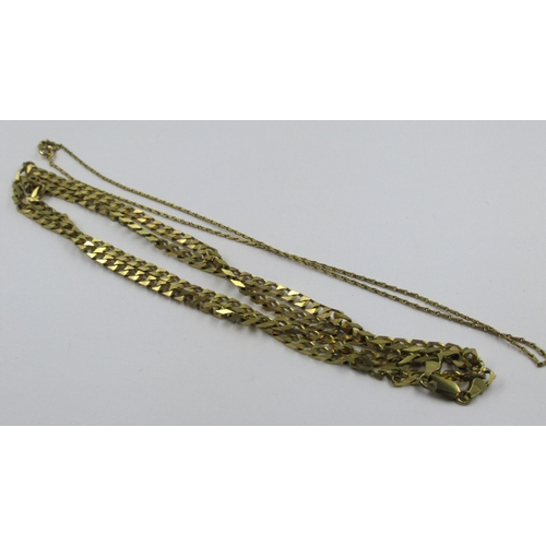 730 - 9ct Gold curb link necklace, 28g, together with a small 9ct gold necklace, 2.4g