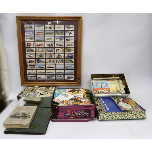 84 - Large quantity of cigarette and trade cards in albums and loose, and a framed set of cigarette cards