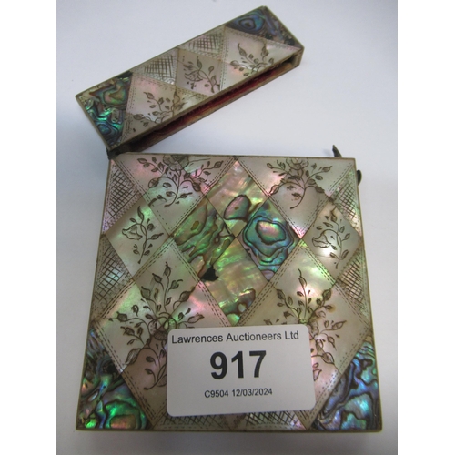 19th Century mother of pearl and abalone card case