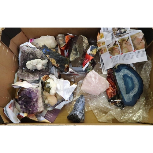 92 - Collection of various gem stones in natural and polished forms including natural amethyst etc.