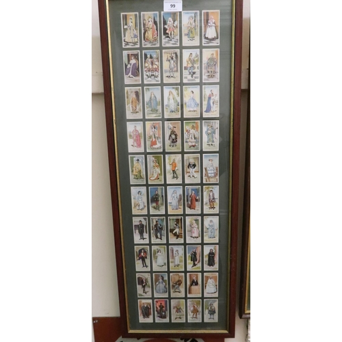 99 - Collection of cigarette cards housed in nine frames