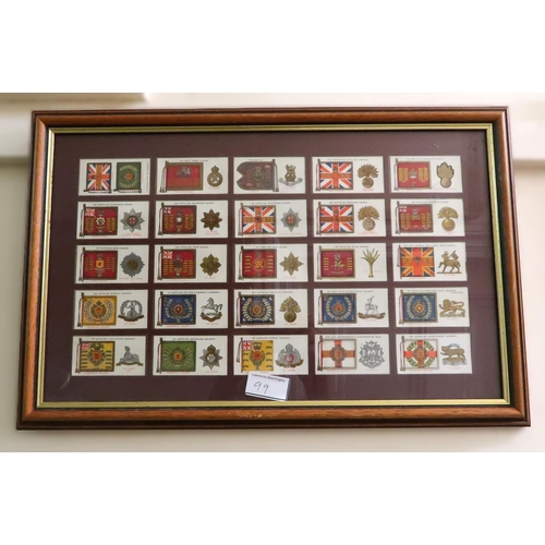 99 - Collection of cigarette cards housed in nine frames