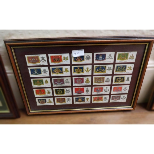 99 - Collection of cigarette cards housed in nine frames