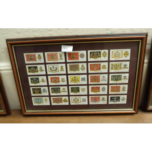 99 - Collection of cigarette cards housed in nine frames