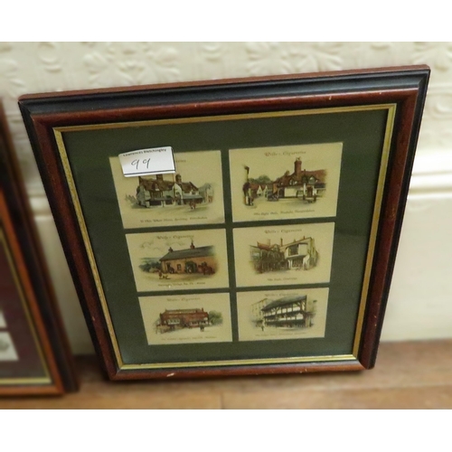 99 - Collection of cigarette cards housed in nine frames