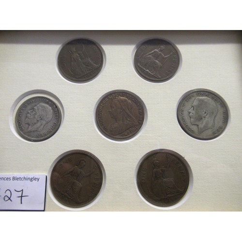 727 - Album of Great Britain coinage, including 1889 crown and mainly Elizabeth II coinage, together with ... 