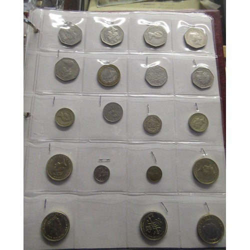 727 - Album of Great Britain coinage, including 1889 crown and mainly Elizabeth II coinage, together with ... 