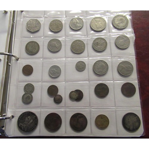 727 - Album of Great Britain coinage, including 1889 crown and mainly Elizabeth II coinage, together with ... 