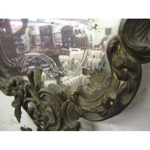 1736 - 19th Century French ormolu four branch wall sconce with mirror back, 60 x 40cm