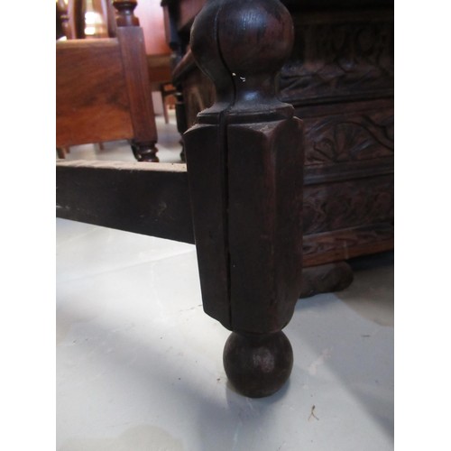 1744 - 17th Century carved oak side chair (splits to seat)