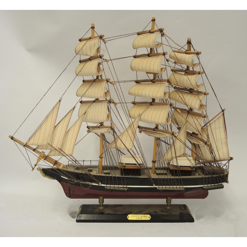 Small scale model of the Cutty Sark, 53cm wide