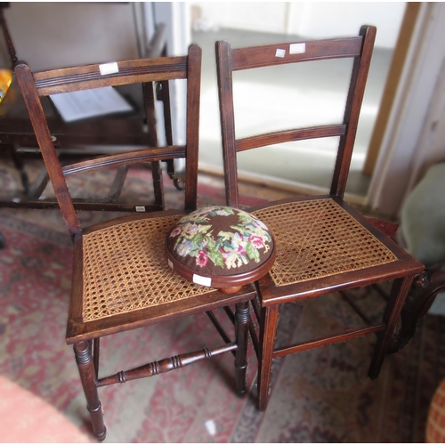 1521 - 20th Century Queen Anne style mahogany and leather upholstered chair on cabriole supports, together ... 