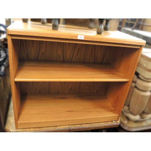 1606 - Mid 20th Century teak open bookcase, on a plinth base, 90 x 42 x 75cm