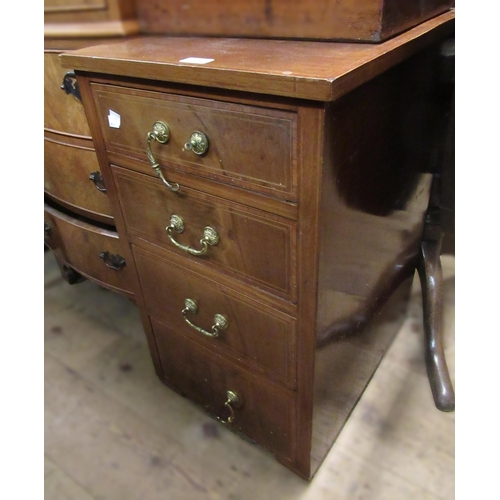 1628 - Edwardian mahogany four drawer bedside chest (at fault), together with a 1930's walnut three drawer ... 