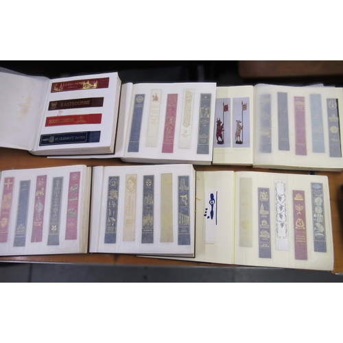 102 - Six large albums containing extensive collection of leather and other bookmarks