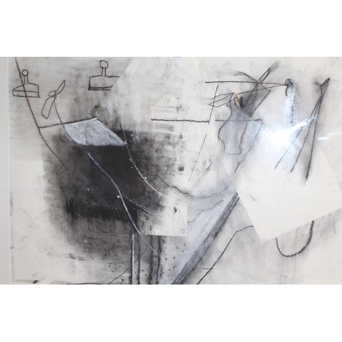 Bobbie Bale, (British Contemporary) ' Installation ', charcoal on paper, 82 x 57cm