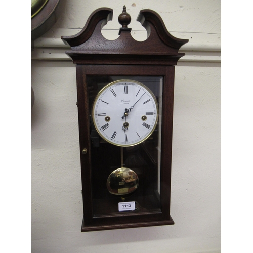 1113 - Modern mahogany cased Vienna style wall clock with circular dial, inscribed Comitti, London, having ... 