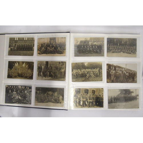 120 - Album containing a large quantity of German World War I military regimental postcards