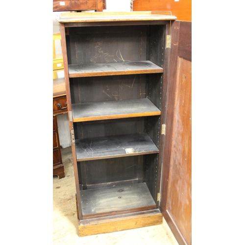 1224 - 19th Century rosewood side cabinet, the galleried top above a moulded frieze and fretwork panel door... 