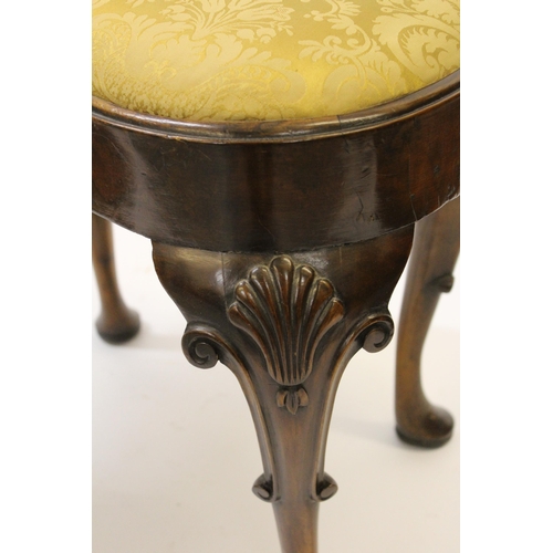 1226 - 19th Century walnut kidney shaped stool in George II style, the drop-in seat above a moulded frieze ... 