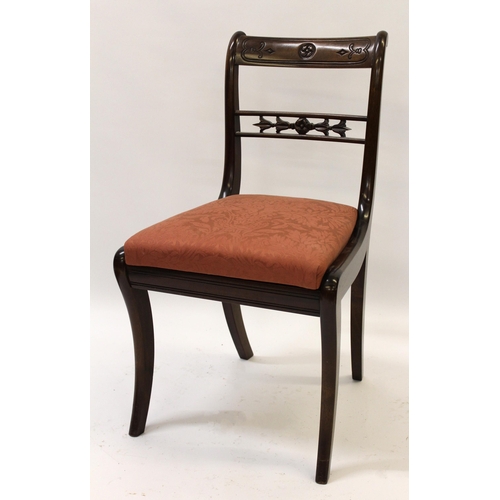 1229 - Set of fourteen 19th / 20th Century mahogany dining chairs with carved and pierced back rails, drop-... 