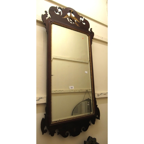 1450 - 18th Century mahogany and gilt moulded fretwork wall mirror