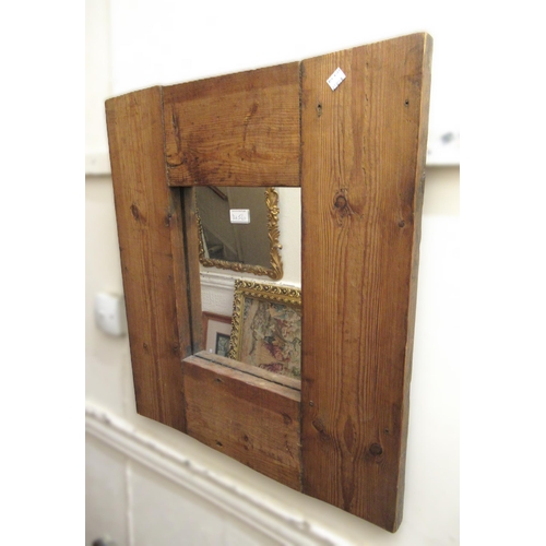 1458 - Antique Indian hardwood two handled dough tray, 72cm wide, together with a rectangular pine framed w... 