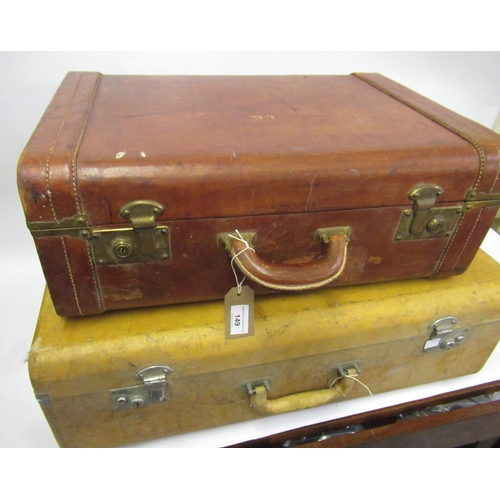 149 - Leather suitcase and a pig skin suitcase