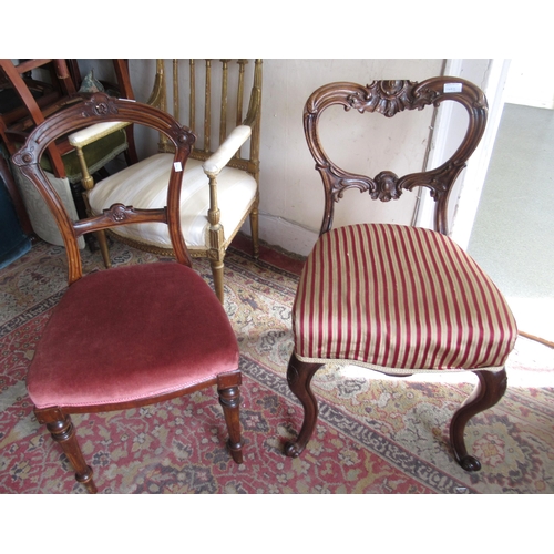 1492 - 19th Century two tier side table on turned supports with casters, 19th century side chair and anothe... 