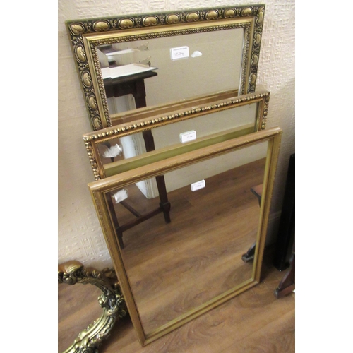 1534 - Modern octagonal gilt framed wall mirror, 55 x 70cm, together with three other rectangular gilt fram... 