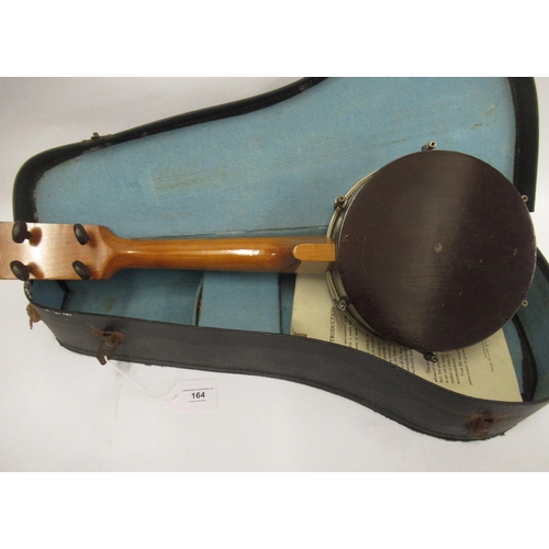 164 - Early 20th century Jetelele (banjolete) with instructions, in original case