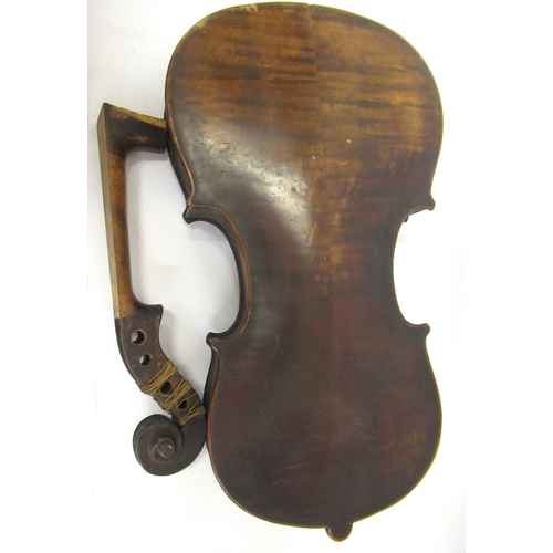 190 - Violin bearing a Stradivarius label (for restoration)