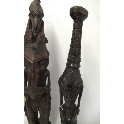 266 - Two Papua New Guinea carved wooden Sepik ancestral figures