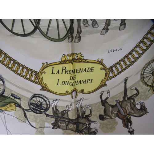 39 - Hermes, Paris, silk scarf ' La Promenade de Longchamps ' by Philippe Ledoux, 90cm square