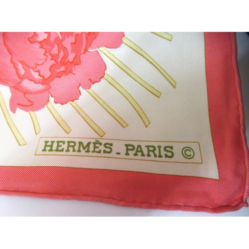 40 - Hermes, Paris, silk scarf ' Les Pivoines ' by Christiane Vauzelles, 90cm square