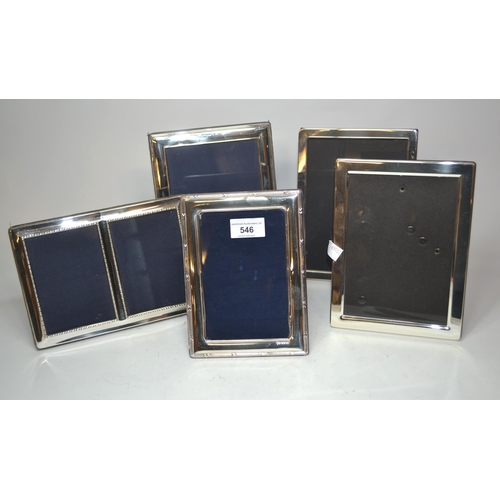 546 - Group of five various silver photograph frames