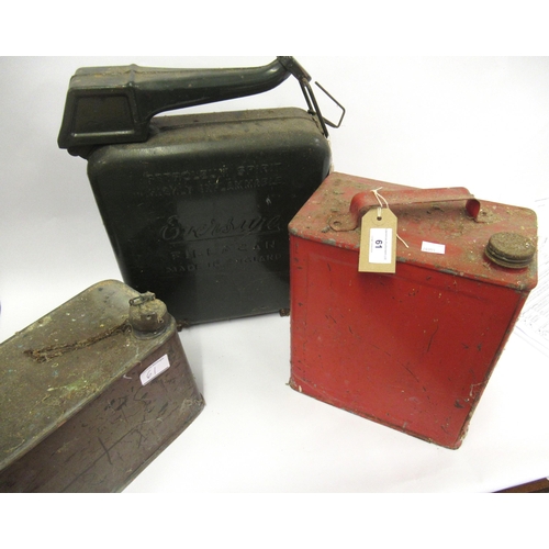 61 - Three vintage petrol cans