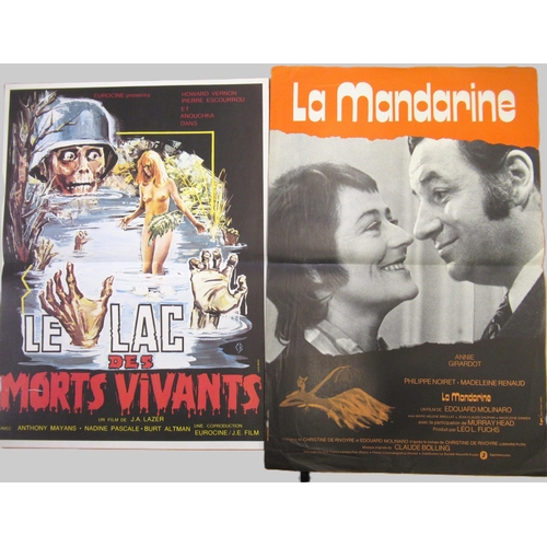 68 - Group of four mid 20th Century French film posters, ' La Mandarine ', ' Le Nouveau Chabrol, Les Magi... 