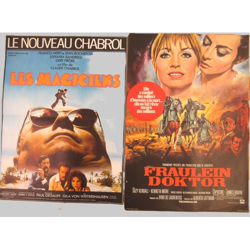 68 - Group of four mid 20th Century French film posters, ' La Mandarine ', ' Le Nouveau Chabrol, Les Magi... 