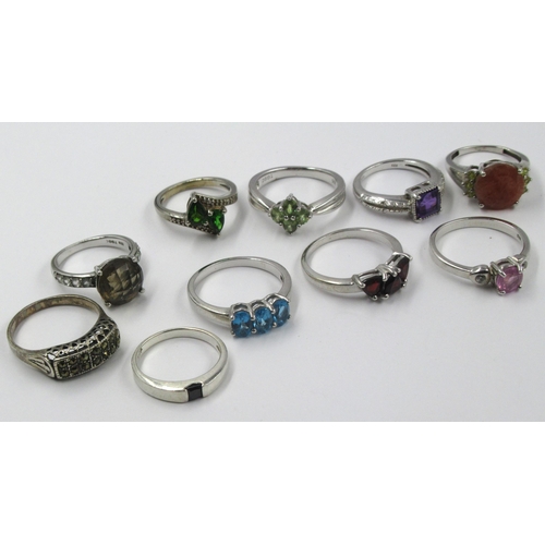 683 - Group of ten various silver dress rings