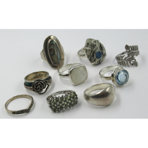 691 - Group of ten various silver dress rings